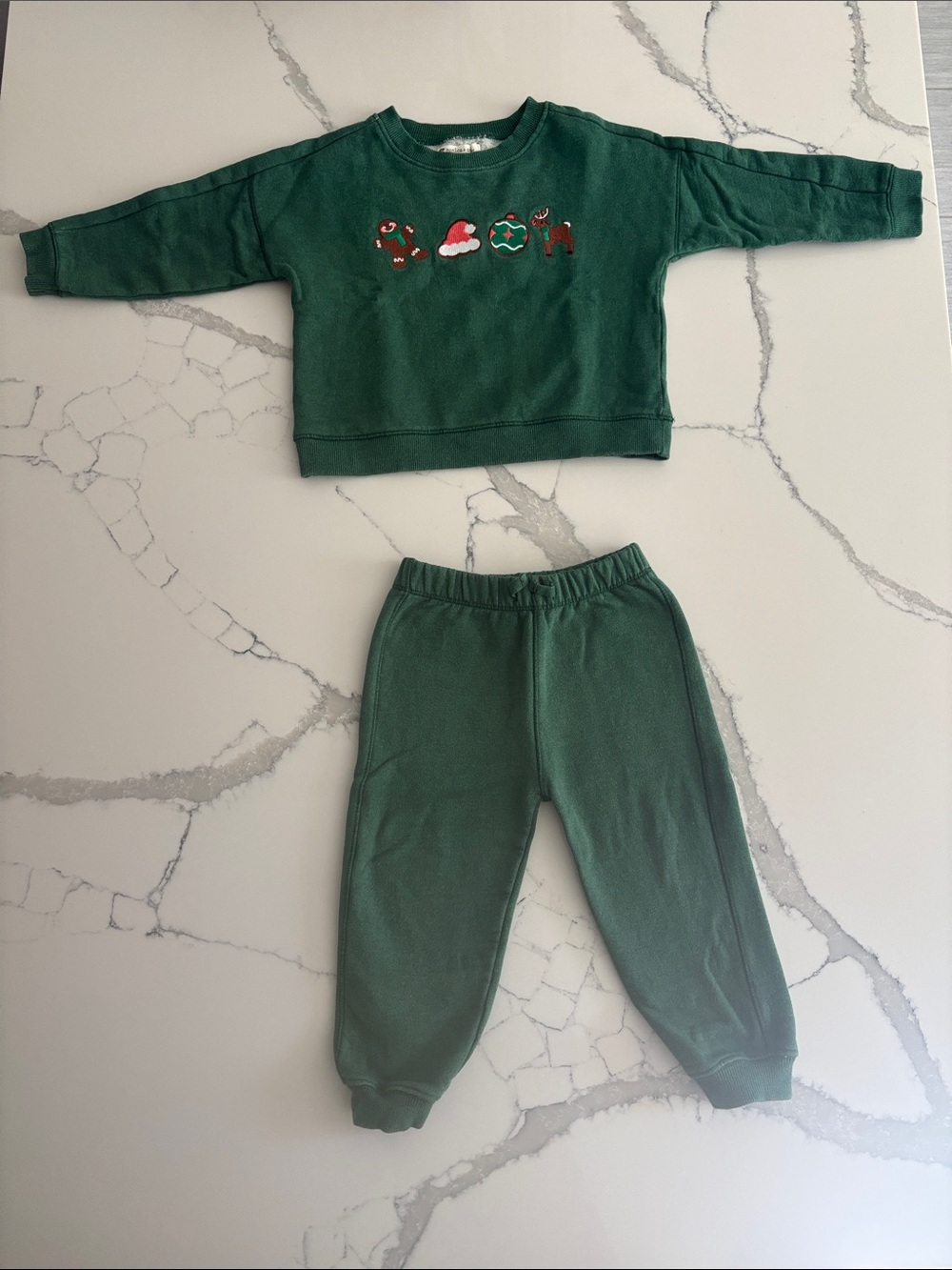 Holiday Green Kids Sweatshirt & Joggers Set